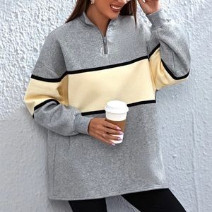 Comfy gray and yellow jacket for winter